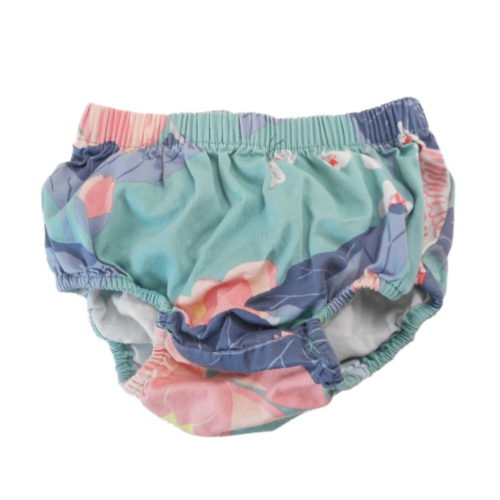 Tea Baby Size 9-12 Months Diaper Cover Floral Pastel 100% Cotton